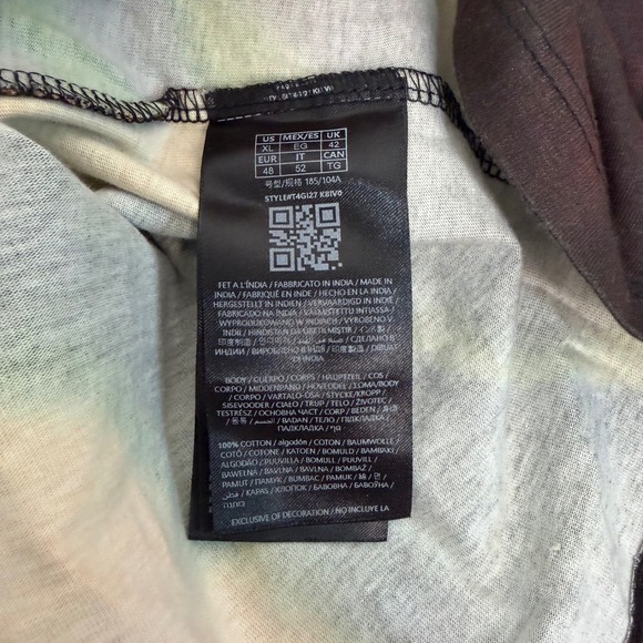 Guess Los Angeles Tie Dye T Shirt XL Black Red Orange Yellow Blue - Picture 4 of 4